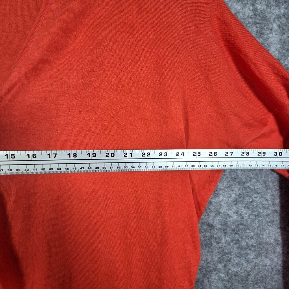 St. John Women's Orange Silk Cashmere Cardigan Sweater Long Sleeve Knit Top XL R - Picture 4 of 9